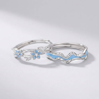 Coppia Anelli "Filo Blu del Destino"