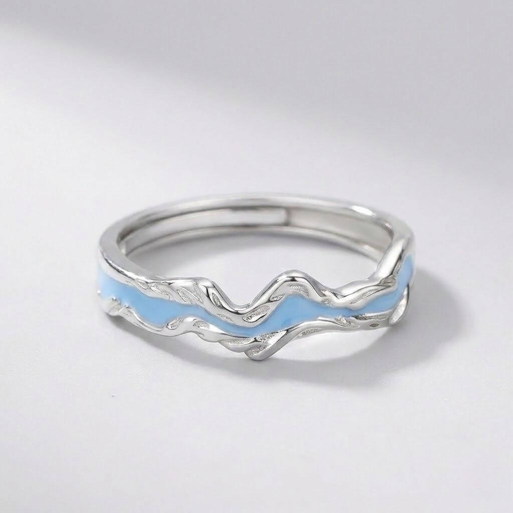 Coppia Anelli "Filo Blu del Destino"