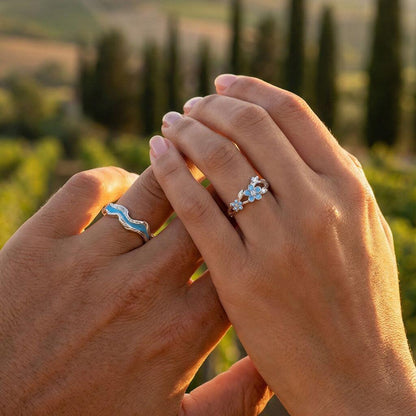 Coppia Anelli "Filo Blu del Destino"