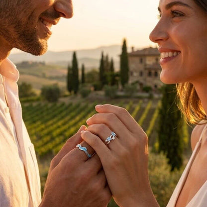 Coppia Anelli "Filo Blu del Destino"