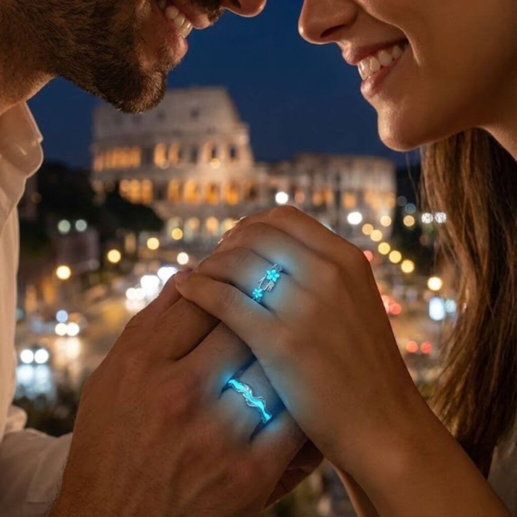 Coppia Anelli "Filo Blu del Destino"