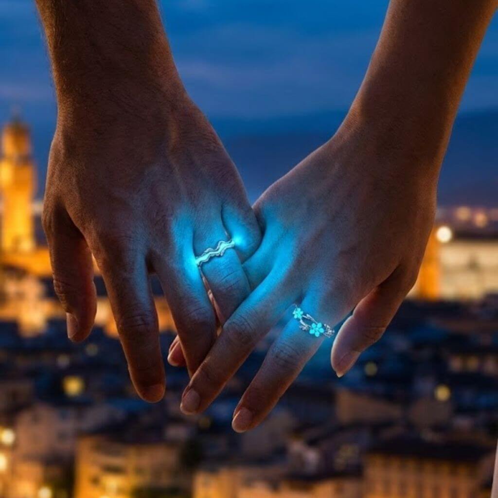 Coppia Anelli "Filo Blu del Destino"